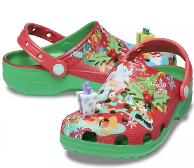 Disney Mickey & Friends Christmas Holiday Adult CROCS Size M6/W8 - NEW W/ TAGS • $50.95