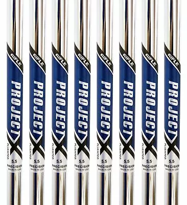 Rifle Project X Flighted Steel Iron Golf Club Shafts – Set Of 8 Shafts (3- PW) • $199