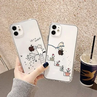 $17.09 • Buy Cute Cartoon Funny Cat Cover Case For Cover IPhone 11 12 13 Pro Max XS 7 8 SE AU