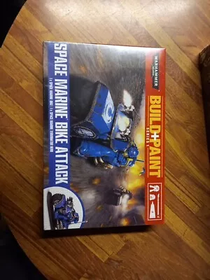 Games Workshop Warhammer 40k Build+Paint Space Marine Bike Attack Paint Set RARE • £20