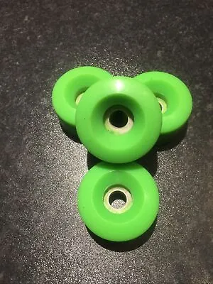 NOS Green Skateboard Wheels 57mm X 33mm Roller Derby Quad Skate Wheels Neon Fluo • £11.49