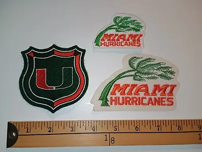 ( 3 Rare Ncaa Football Miami Hurricanes University College  Patch Crest Badge  ) • $14.55