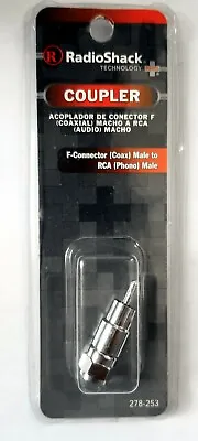 RadioShack F-Connector (Coax Male To RCA (Phono) Male Coupler No. 278-0253 • $4.49