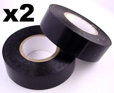 2x 20m Rolls Of High Quality PVC Electricians Electrical Insulation Tape BLACK • £3.89