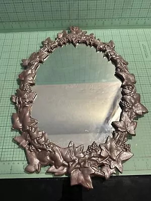 Victorian Cast Metal Hanging Mirror Or Plateau Berry & Leaf Decoration BS3 • $119.99