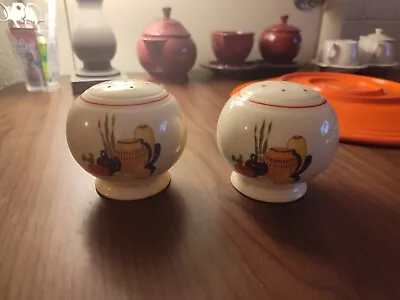 Vintage Homer Laughlin Kitchen Kraft  Mexicana  Salt & Pepper Shaker Set (1930s) • $60