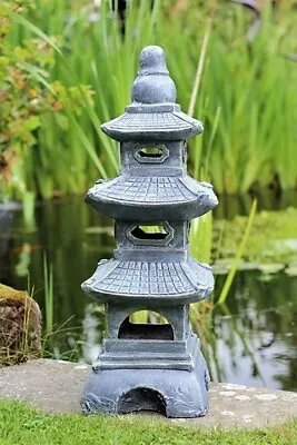 Garden Ornament Grey Lantern Pagoda Chinese Japanese Sculpture Lantern Decor • £50.95