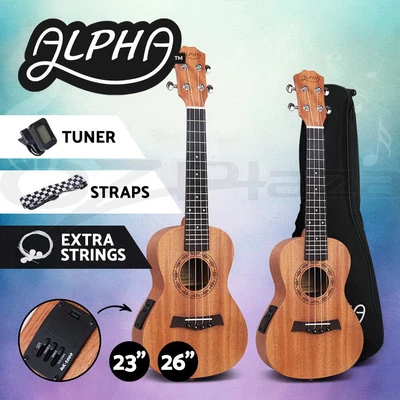 $77.95 • Buy Alpha 23 /26  Electric Concert Tenor Ukulele Mahogany Ukuleles Uke Hawaii Guitar