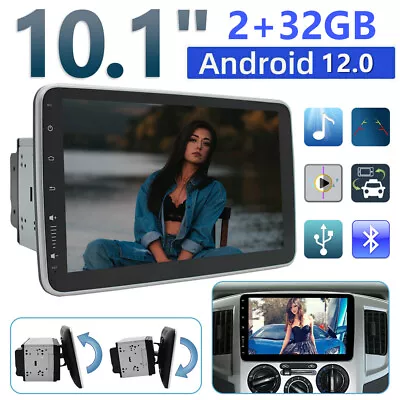 2DIN Rotatable 10.1'' Android 12 Touch Screen Car Stereo Radio GPS Wifi Tablet • $136.88