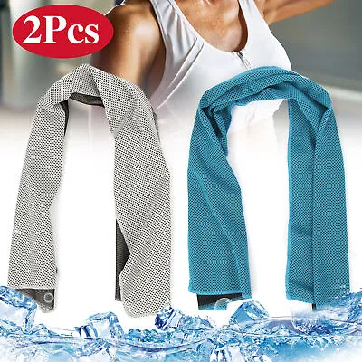 2PACK Cooling Towel Ice Towel Neck Wrap For Sports Running Jogging Gym Chilly • £3.99