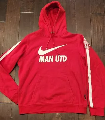 Nike Manchester United Football Soccer Red Sweatshirt Hoodie - Men's Large • $29