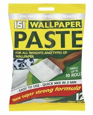 Wallpaper Paste For All Weights And Types Of  Wallpaper Hangs Up To 10 Rolls-151 • £3.99