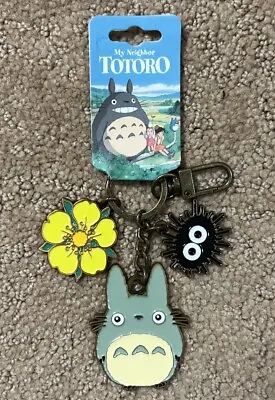 Studio Ghibli My Neighbor Totoro Soot Sprite & Flower Metal Enamel Keychain • $22.32
