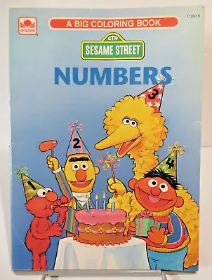 Vintage 1992 Golden Big Coloring Book Sesame Street Numbers Coloring Book • $10