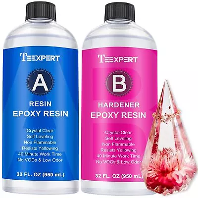 Epoxy Resin Crystal Clear 64OZ Epoxy Resin Kit Fast Curing Heat Resistant Fo • $35.24