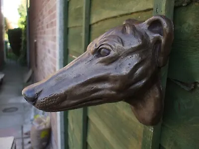 £19 • Buy Bronzed Stone  Greyhound Dog  Dogs Head Wall Hanging Sculpture