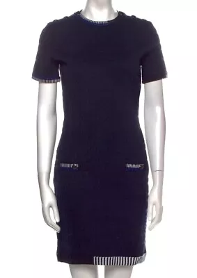 CHANEL⚡️{$3.5K} Spring 2019 Knit Textured Short Sleeve Midi Dress Size 44FR • £1235.19