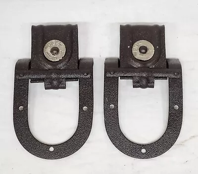 Vintage Pair “Big 4” Barn Door Rollers Horseshoe Antique Hanger Hinge Made USA • $59