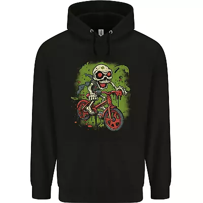 Zombie Cyclist Halloween Bicycle BMX Demon Skull Mens 80% Cotton Hoodie • $25.25