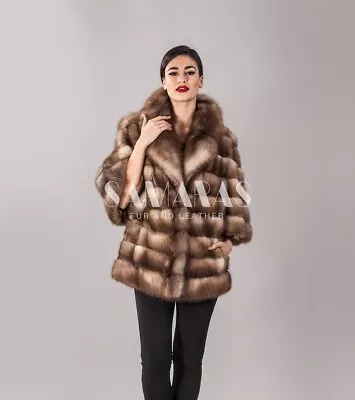 BALTIC STONE MARTEN FUR JACKET WITH ENGLISH COLLARluxury Jacket customizable • $3990