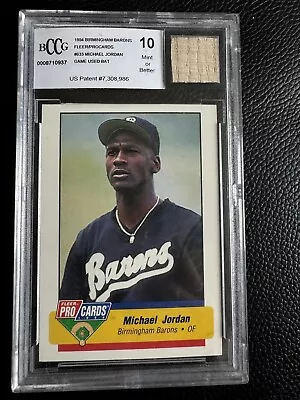 Michael Jordan 1994 Fleer Pro Cards / Birmingham Barons Baseball Rookie BCCG 10. • $299