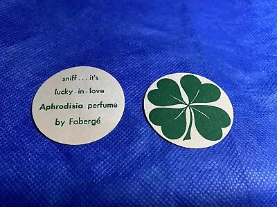 Two Inch Round Shamrock/4 Leaf Clover Aphrodisia Perfume By Faberge Sample X 2 • $4.76