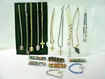 Vintage Religious Jewelry Lot Christian Bracelet/rings/pendant + 17 Pcs • $16.99