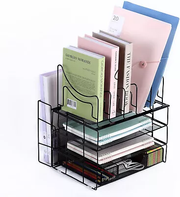 All-in-One 5-Tier Desk Paper Letter Tray Organiser 5 File Sorter Holders • £19.99