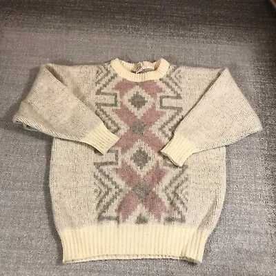 Vintage Hilda LTD Sweater Womens Medium Pullover Wool Crew Neck Iceland VTG • $29.33