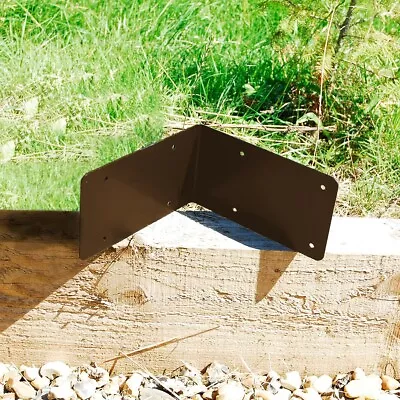 JUMBO CORNER Timber Railway Sleeper Brackets Planter Raised Bed Black Garden X4 • £11.45