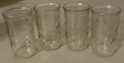 Vintage Ball Starburst Jelly Juice Jars Glasses Set Of 4 MCM • $9.99