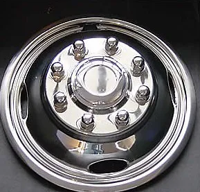 Ford F350 17  8 Lug Set Of (2) Polished Stainless Front Wheel Simulator Covers • $157.99