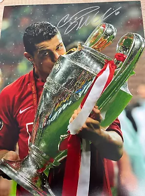 Cristiano Ronaldo Signed Manchester United Champions League Photograph. AFTAL RD • $217.80