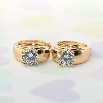 9ct Gold Filled Girl Men Earring Made With Swarovski Crystal Earring Q/6553B • £4.99