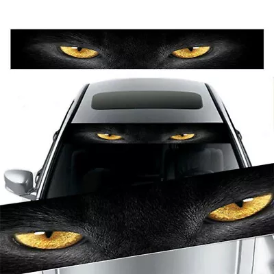 Car 3D Sunshade Windshield Stickers Yellow Eye Leopard Graphic Decals Waterproof • $11.95