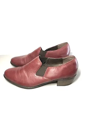 Munro American Burgundy Red Leather Stretch Slip On Shoes Women’s Sz 12M US/43EU • $16.07