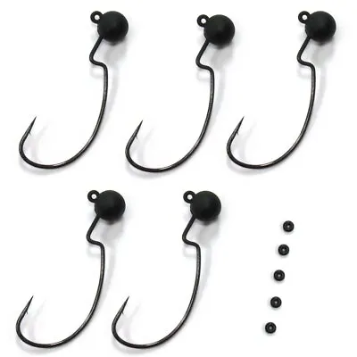 Harmony Fishing - Tungsten Offset Weedless Ned Rig Jigheads (5 Pack) • $9.89