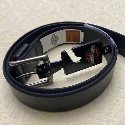 NWT Harley Davidson BLACK Leather Belt SZ 42 Full Grain Leather • $59.95