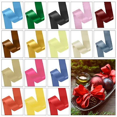 Satin Ribbon 50mm 2  Inch Many Colors Wedding Decorations Card Bow Making • £3.69