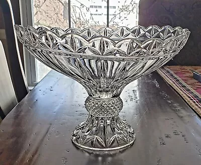 VINTAGE Godinger Shannon Crystal 12” Olympia Bowl 24% Lead Crystal Poland Fruit • $59.99