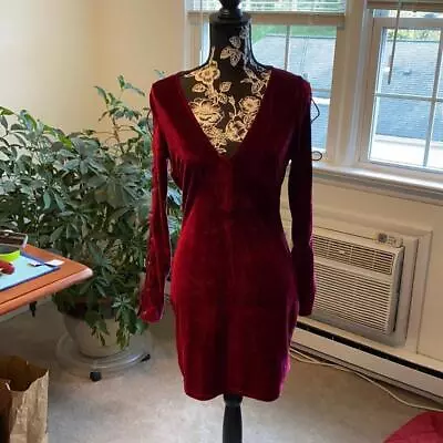 Tobi Wine Color Velour Dress Medium • $15