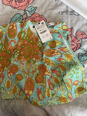 Zara Multi Print Neon Open Back Top With Bag. Size XS. RRP 27.99 • £15