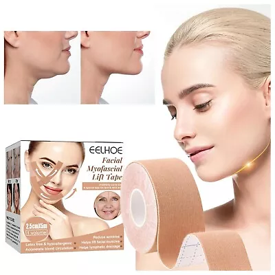 Facial Myofascial Lift Tape Face Lift Tape.Face Toning Belts Anti Wrinkle Patche • £3.95