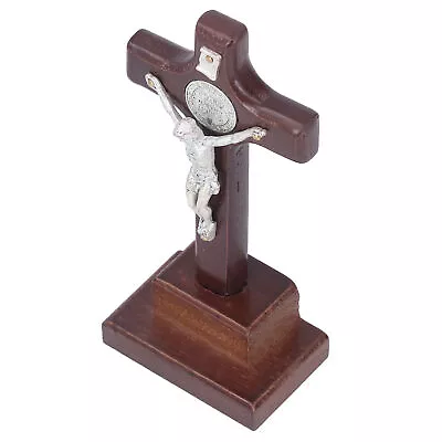 Crucifix Table Metal Wood Base Deliver Peace Protection Standing Crucifix YEK • $16.40