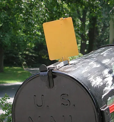 Mail Time!® Mail Box Signal Flag Alert USA Made. Aluminum Yellow • $21.50