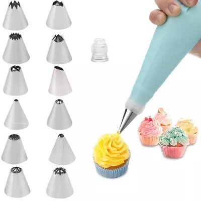 Piping Bag And Tips Cake Decorating Supplies Kit Baking Supplies Cupcake Icing • £4.49