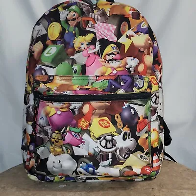 Nintendo Mario Kart Backpack School Book Bag Super Mario Bros Mario Kart Cart • $17.99