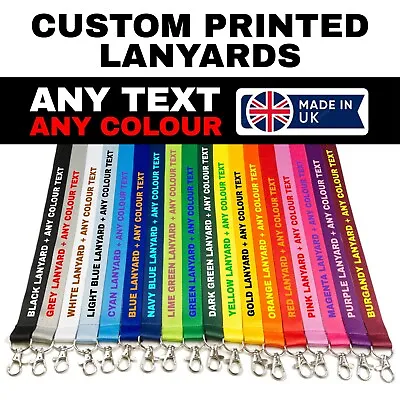 £4.99 • Buy Printed Lanyards Personalised Custom Any Text Colour Safety Break ID Card Holder