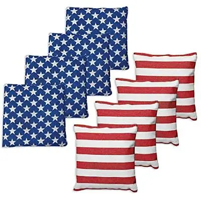 All Weather Cornhole Bean Bags Set Of 8 -Bright American Flag • $19.99