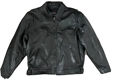Leather King Men's Size 52 Black Liner Leather Motorcycle Jacket 2XL • $139.95
